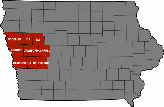 FMIA covers Audubon, Carroll, Crawford, Harrison, Ida, Monona, Sac, Shelby, and Woodbury Counties in Iowa